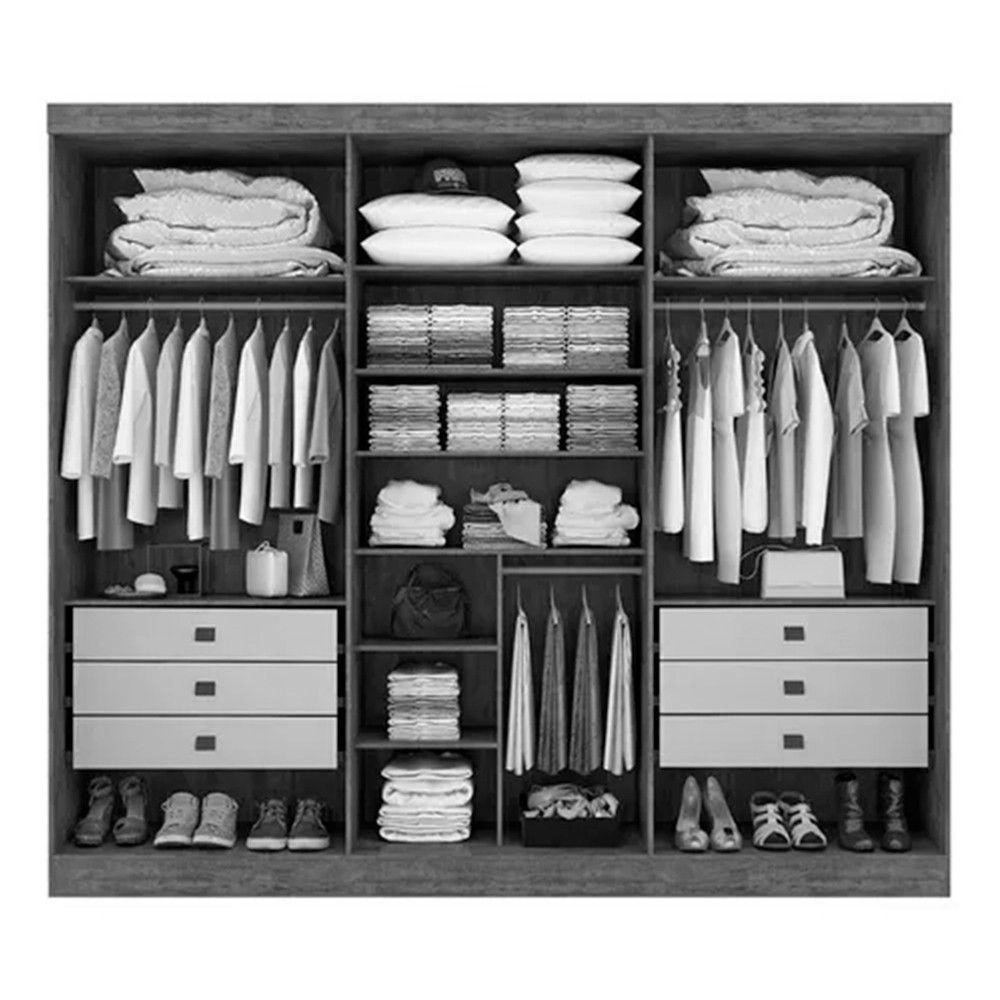 Guarda Roupa Da Vinci Plus 6 Portas 6 Gravetas 100% Mdf D'doro CINAMOMO - Imagem 3