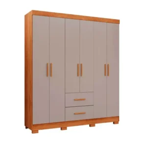 Roupeiro Estrela 6 Portas CINAMOMO/OFF - SALLÊTO