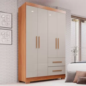 Roupeiro Estrela 4 Portas CINAMOMO/OFF - SALLÊTO