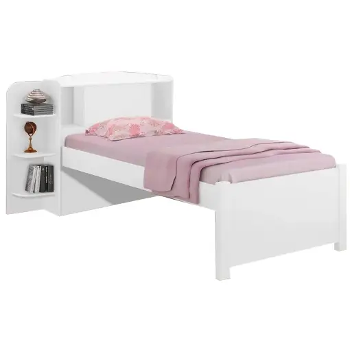 Cama solteiro 100% mdf - Milênio BRANCO D'Doro
