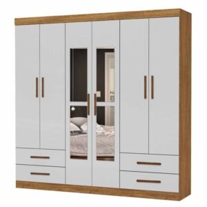 Roupeiro Hércules 6 portas CINAMOMO/OFF - CARIOCA